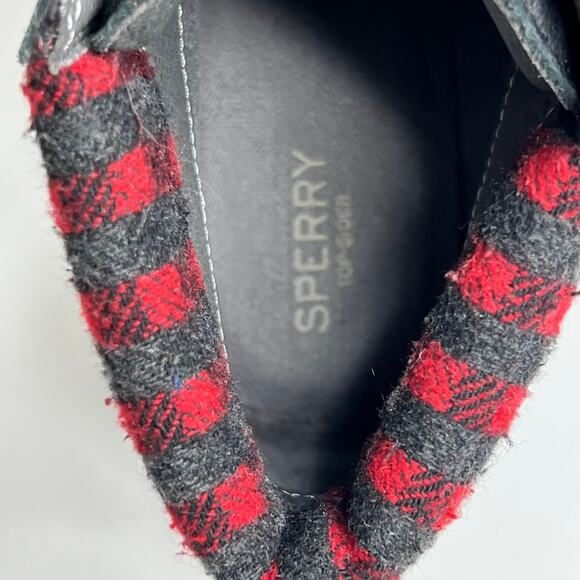 Sperry Celeste Wedge Boot Black Plaid Lace Up Shoe Size 10 - Picture 6 of 10